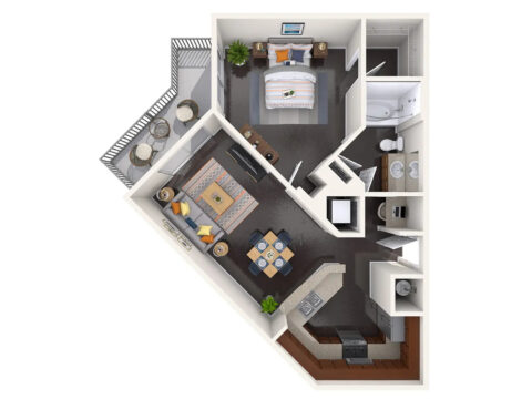 One bedroom floor plan