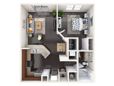 Deluxe One Bedroom floor plan