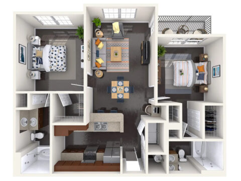 two bedroom floor plan