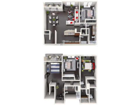 Deluxe three bedroom floor plan